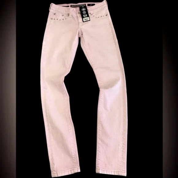 NWT Women's Affliction Raquel Maxine Pink Skinny Jeans - Picture 7 of 16